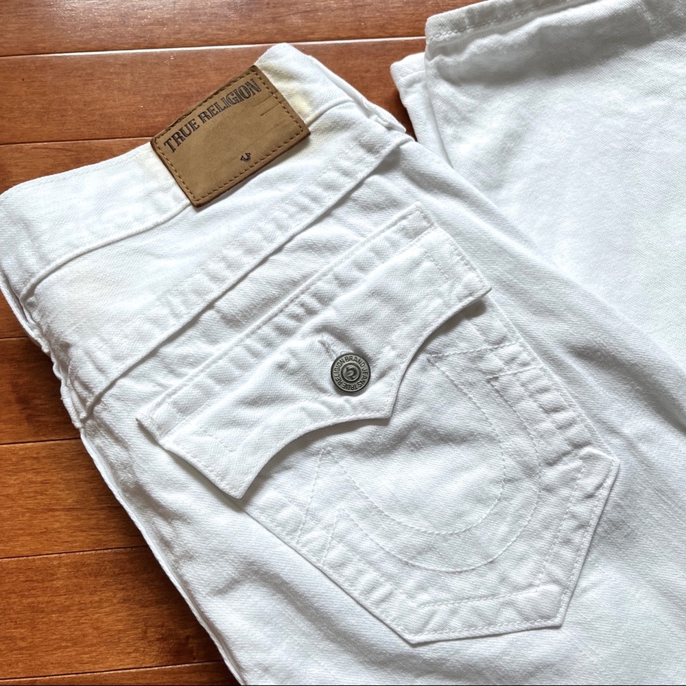 TRUE RELIGION 🔥🔥🔥 white denim jean pants GENO relaxed slim
